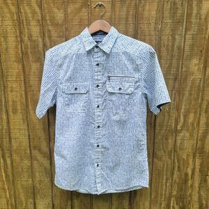 Rock & Republic Casual Geometrical Print Button Down Short Sleeve Shirt Mens S